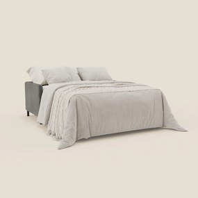 Narciso divano letto desing con materasso H18 cm bicolore con struttura in microfibra smacchiabile e imbottiture in elegante tessuto impermeabile T06 grigio scuro - azzurro
