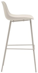 Kave Home - Sgabello Altea beige e gambe in acciaio con finitura beige 75 cm