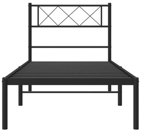 Giroletto con testiera in metallo nero 107x203 cm
