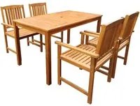 Set da Pranzo da Giardino 5 pz in Legno Massello di Acacia cod mxl 41456