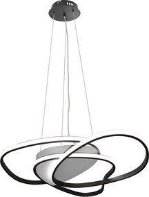 Lampadario LED design Rachel nero Ø60cm, luce con 3 temperature di colore 3300 lumen, NOVECENTO