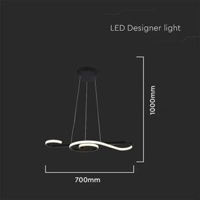 Lampadario LED a sospensione con filo LED/18W/230V 3000K nero