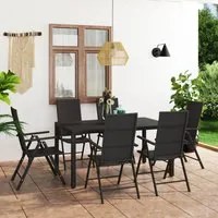 Set da Pranzo da Giardino 7 pz Nero 3060061