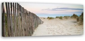 Quadro su tela, Panorama del tramonto sulla spiaggia  Dimensioni Tappeti 90x30