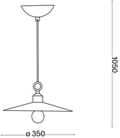 Ideal Lux - Lampadario a sospensione con filo CANTINA 1xE27/42W/230V diametro 35 cm rame