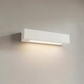 Applique da Parete 2xE14 Rettangolare 36cm in Gesso Pitturabile