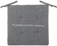 Cuscino sedia 40x40 cm antracite con scritta