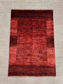 Loribaft Tappeto 90x60 Rosso (Iran) Annodato A Mano