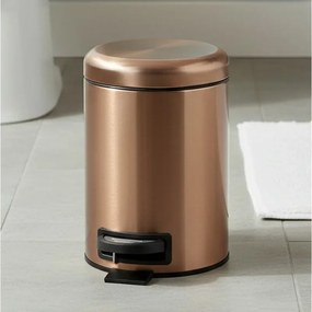 Cestino portarifiuti in acciaio inox rame 3 lt con pedale