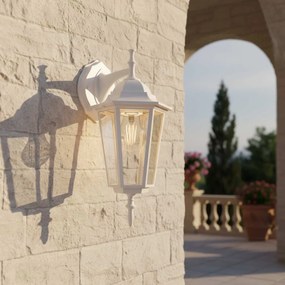 Applique Lanterna da Esterno IP54 E27 Bianca - Serie TOSCA 1B