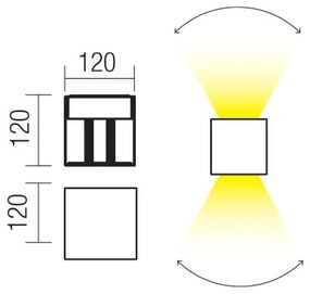 Redo 90294 - Applique da esterno LED VARY 2xLED/10W/230V 3000K IP54 bianca