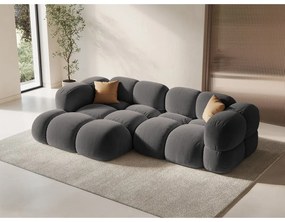 Divano angolare grigio (con penisola a sinistra/con chaise lounge) con rivestimento in velluto Loretto – Cosmopolitan Design