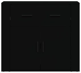 Credenza nera 80x33x70 cm in legno multistrato