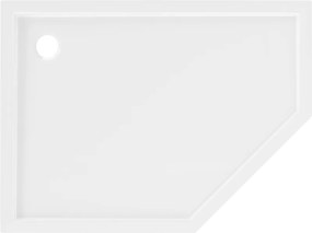 Mexen Flow piatto doccia pentagonale slim sinistro 100 x 80 cm, bianco lucido - 46P108010L
