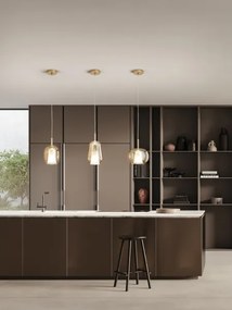 Ondaluce - Lampadario a cavo THELMA 2xE27/15W/230V beige fumé