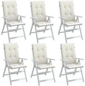 Cuscini Sedia Schiena Alta 6 Crema Mélange 120x50x4 Tessuto /