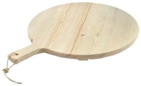 Tagliere Per Pizza In Legno Massello Di Abete Rotondo 34 Cm Made In Italy