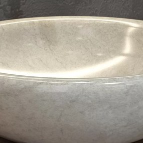 Lavabo in marmo colore crema 40cm con bordo arrotondato | Litos-SC40 - KAMALU
