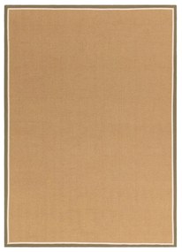 Tappeto in juta reversibile e tessuto a mano colore cachi e naturale 240x340 cm Bordo Herringbone Khaki - Asiatic Carpets