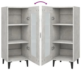 Credenza Grigio Cemento 34,5x34x90 cm in Legno Multistrato