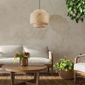 Lampadario a sospensione con filo BERTA 1xE27/20W/230V diametro 50 cm bambù