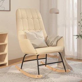 Sedia A Dondolo Crema İn Tessuto /