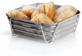 Cestino per il pane grigio con inserto in cotone grigio Delara, larghezza 25 cm - Blomus