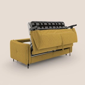 Gregory Divano letto con materasso h18 cm in microfibra effetto velluto impermeabile T09 giallo