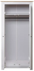 Armadio bianco 80x50x171,5 cm legno massello pino panama range