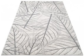 Tappeto moderno color crema chiaro con motivo a foglie Larghezza: 120 cm | Lunghezza: 170 cm