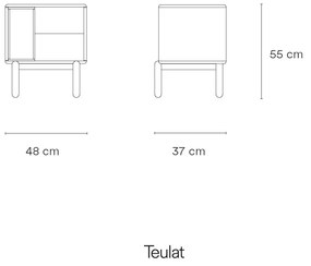 Comodino grigio scuro Corvo - Teulat