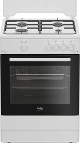 Beko Cucina Forno a Gas,coperchio in metallo, ventilazione tangenziale, Classe A, Bianco