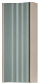 Pensile bagno Niwa laccato opaco sabbia con vetro verde timo, 1 anta apertura da sinistra P 17 x L 30 x H 78.5 cm