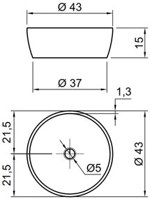 Antonio Lupi Catino43 Lavabo Tondo Soprapiano 43 cm In Flumood