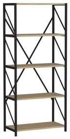 Libreria Industrial 5 Ripiani 64x30x150 Frida Rovere Chiaro