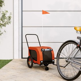 Rimorchio Da Bici Per Animali Arancione E Nero Oxford E Ferro /