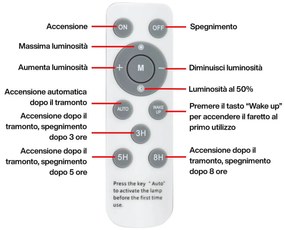 Faro Solare LED Lumileds 50W 5.000k Dimmerabile Aut. 10h IP65 Colore Bianco Freddo 5.000K