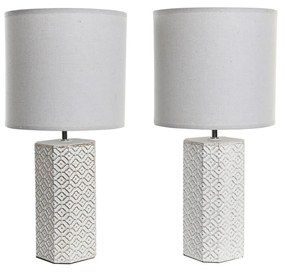 Lampada da tavolo DKD Home Decor Dorato Cemento Rame Bianco 220 V 50 W (26 x 26 x 53 cm) (2 Unità)