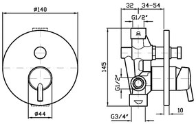 Zucchetti Simply Beautiful Zsb127 Miscelatore Doccia senza parte ad incasso cromo