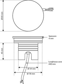 Faretto LED interrato da Giardino 6W IP67 Luce Radente 360°- Antracite