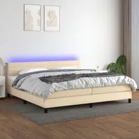 Letto a Molle Materasso e LED bianco 200x200cm in Tessuto cod mxl 61259