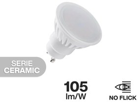 Lampada LED GU10 10W Ceramic 105lm/W - No Flickering Colore Bianco Freddo 6.000K