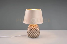 Ariana lampada da tavolo ceramica con paralume effetto velluto sabb...