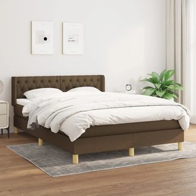 Giroletto A Molle Con Materasso Marrone Scuro 140x200cm Tessuto /