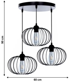 Lampadario a plafone BOCCA 3xE27/60W/230V