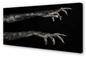 Quadro su tela Sfondo nero sporche mani sporche 100x50 cm