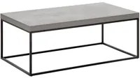 Tavolino Grigio Effetto Cemento Gambe in Metallo Nero 100 x 60 cm Rettangolare Industrial Glam