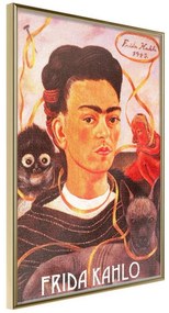 Poster  Frida Khalo – SelfPortrait  Cornice Quadri Cornice d'oro, Larghezza x Altezza Home decor 40x60