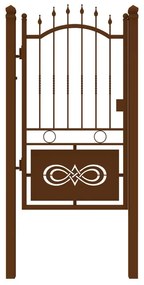 Cancello manuale con serratura elettrica Lavaredo in ferro, apertura a sinistra, L 104.5, H 180-195 cm, di colore marrone corten