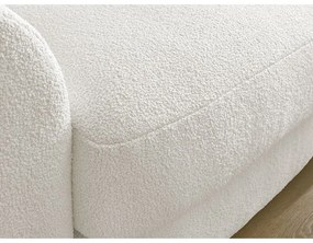 Divano angolare bianco (con penisola a destra/con chaise lounge) con rivestimento in bouclé Leonore – Bobochic Paris